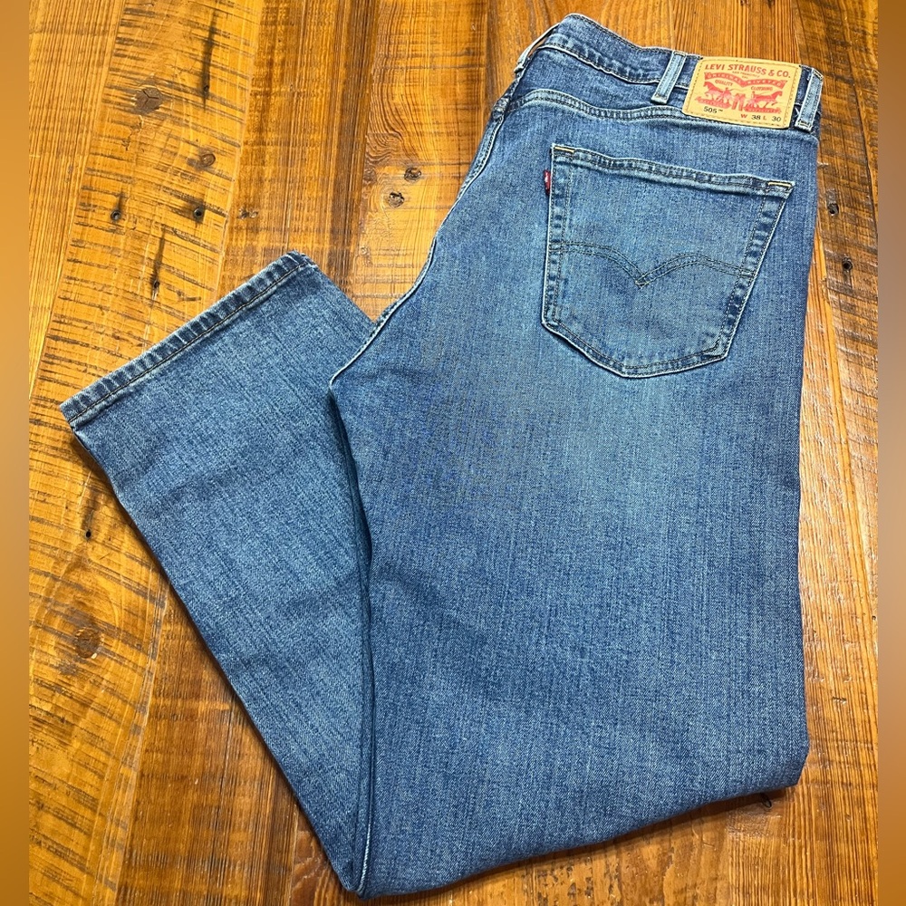 Levi’s 505 Regular Fit Stretch Straight Leg Jeans Size 38x30